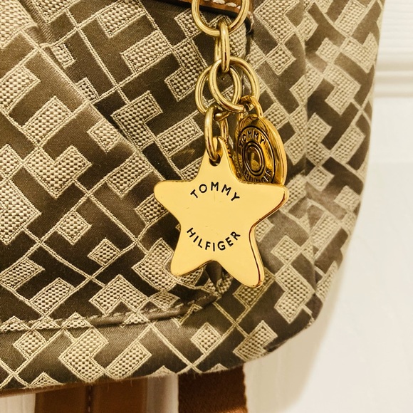 LIKE NEW Tommy Hilfiger Mini Backpack Brown Monogram Material - Picture 2 of 13